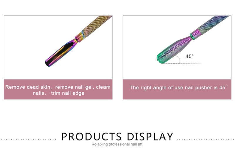 Rolabling دافع جلد الأظافر من الفولاذ المقاوم للصدأ مزدوج الطرف مزيل الجلد المنظف أداة مانيكير وباديكير - Image 3